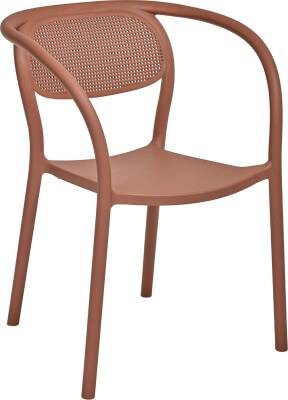 Chaise de repas d’extérieur aux lignes géométriques en polypropylène renforcé fibre de verre, collection NOON à Nice