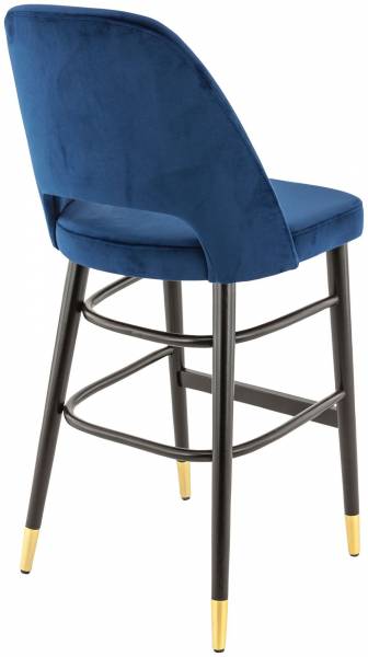 assise de restaurant de la collection Montréal BST Pieds en hêtre teintés en noir avec embouts métalliques peints en doré à Marseille