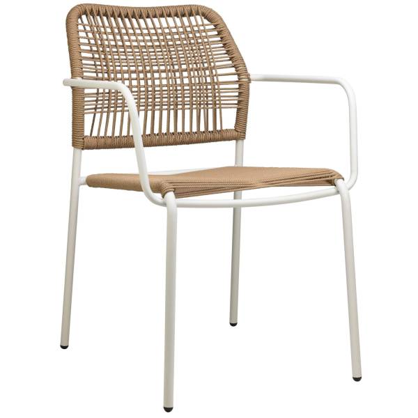 Fauteuil de repas confortable en corde et acier galvanisé, collection TWIST à Antibes