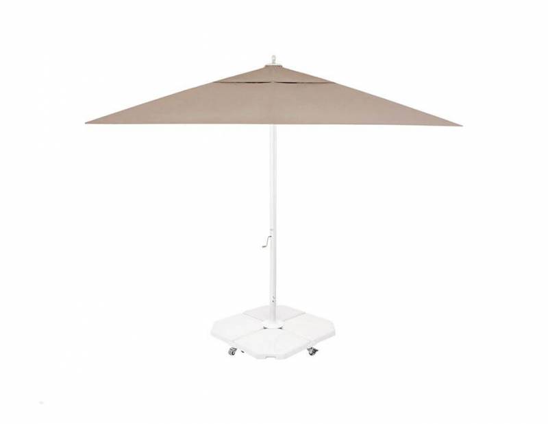 parasol de la collection Rio en aluminium thermo laqué couleur taupe à Nantes