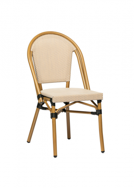 Chaise de repas style bistrot parisien en aluminium et textilène collection Tivoli