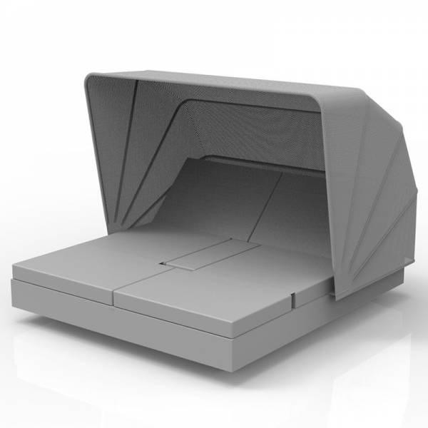 daybed de la collection Vela couleur gris avec parasol et sièges inclinables à Genève