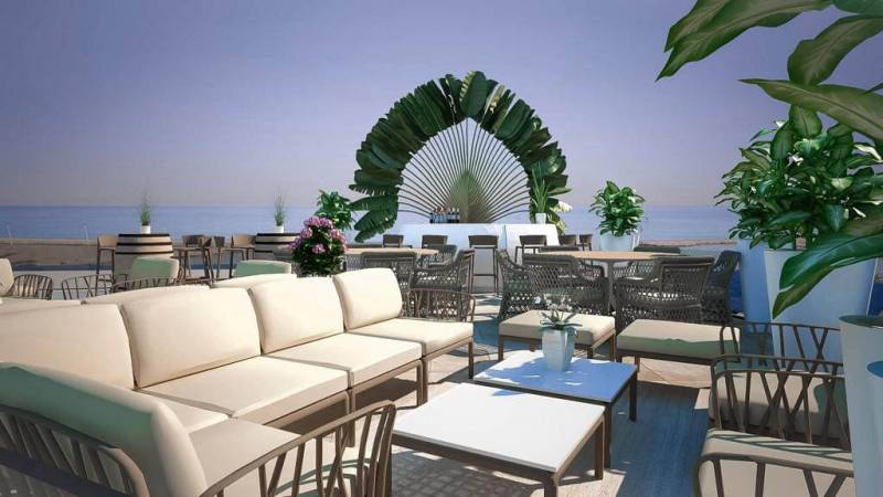 Projection 3D du toit terrasse du WINE BAR