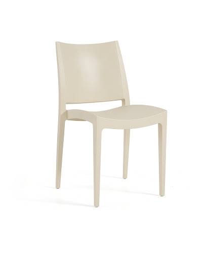 chaise de repas pour restaurant de la collection Wanda en polypropylène blanc pour extérieur à Marseille