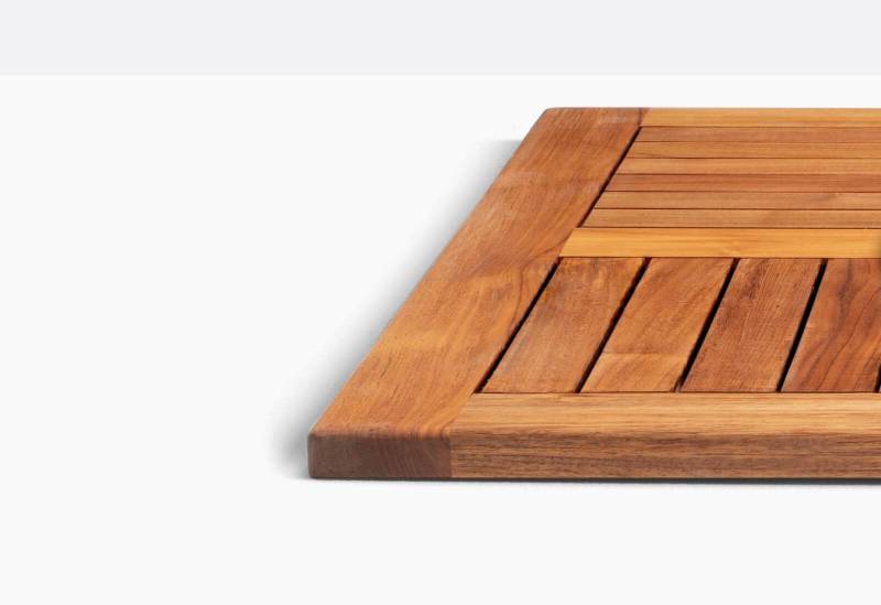Plateau de table d'extérieur en teck massif à Cannes