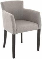 Fauteuil de restaurants gris claire de la collection Mia avec assise et dossier confortables