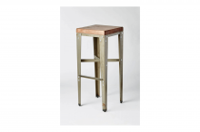 Tabouret haut de bar en acier avec assise en bois ou rembourré collection Lager à Bandol